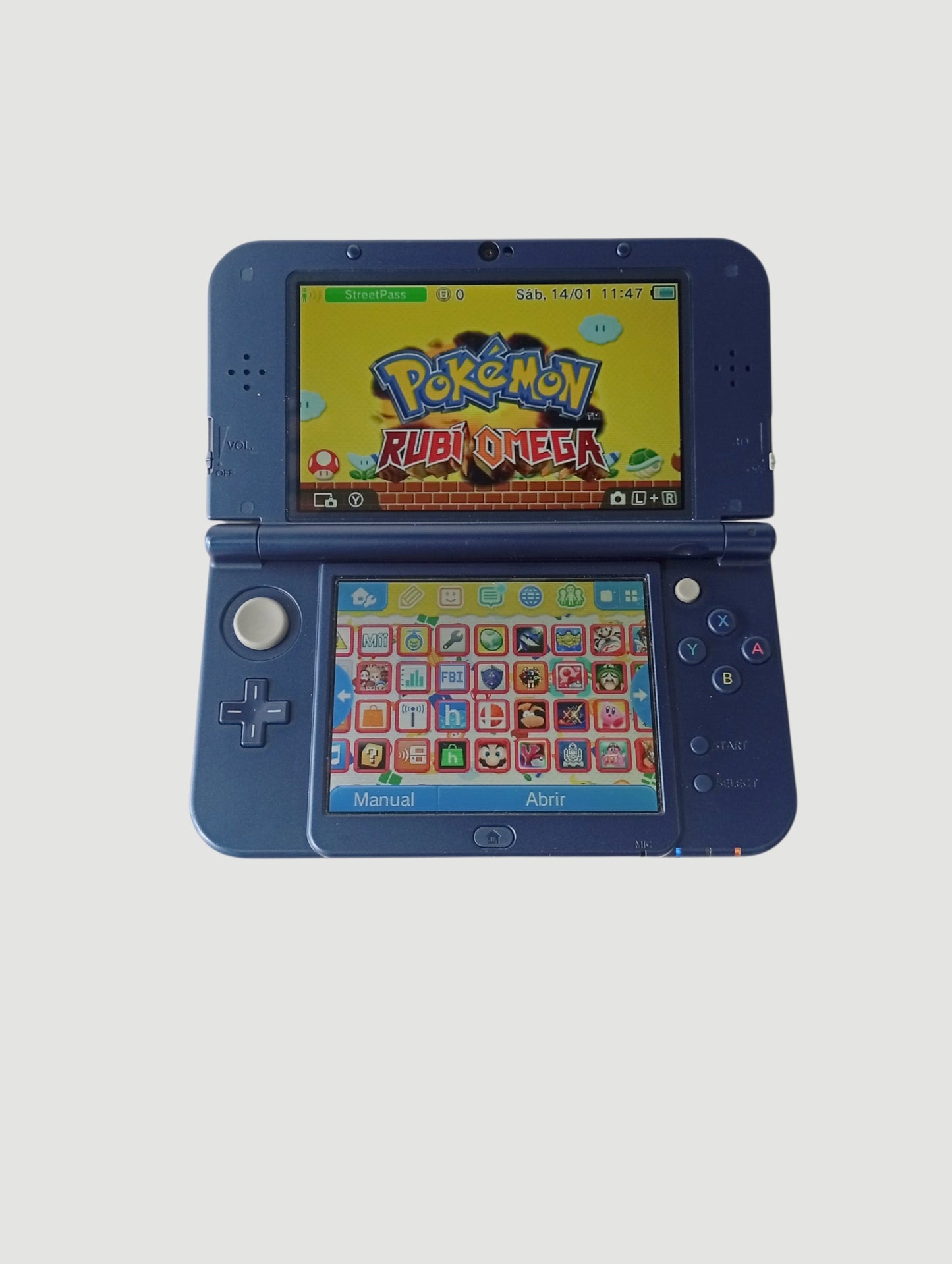 consola new 3ds xl blue metallic liberada en micro sd 32 gb