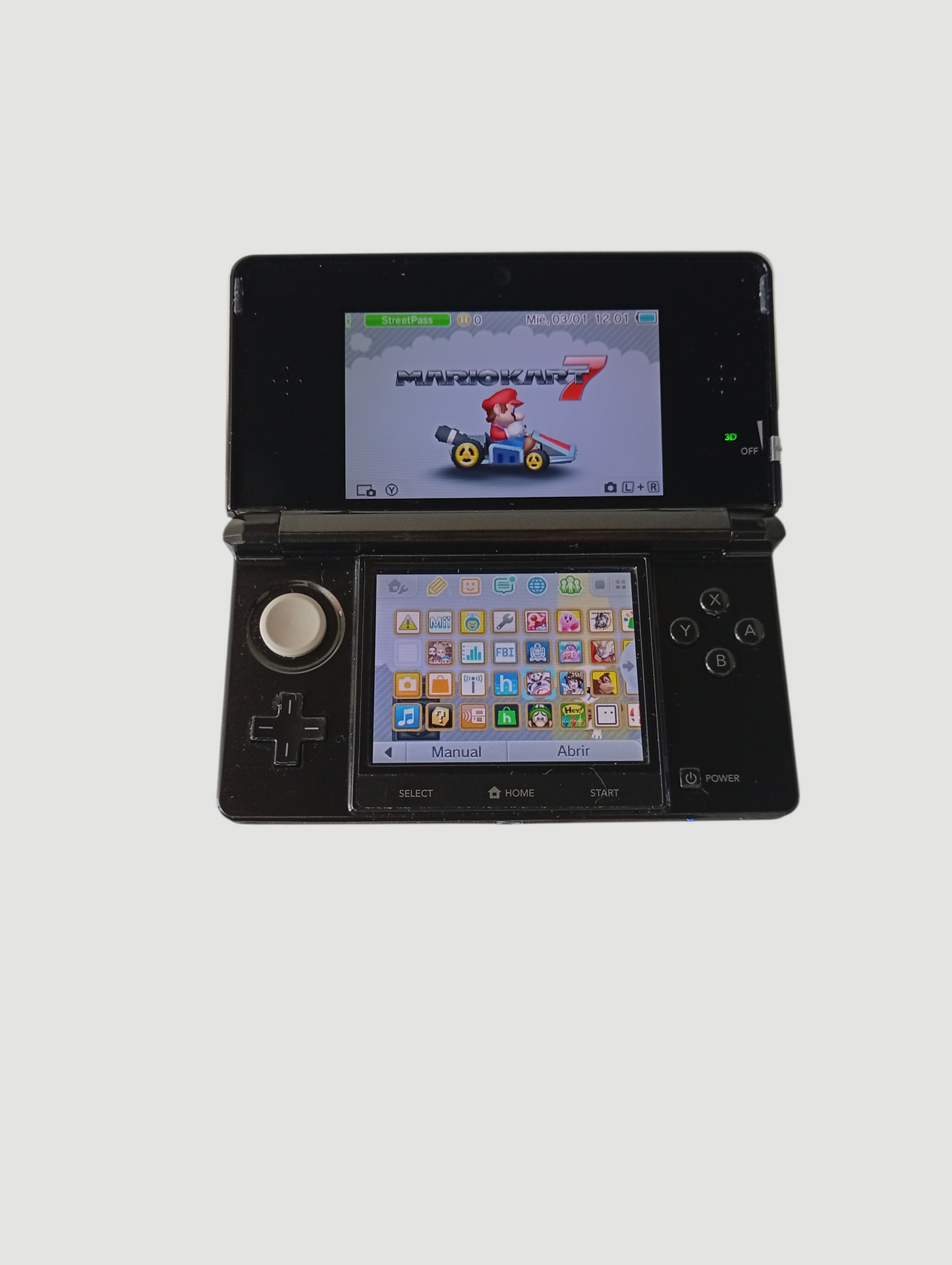 consola Nintendo 3DS old cosmo black en caja liberada con micro sd 64 gb