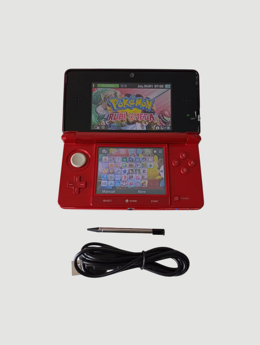 consola nintendo 3ds old red liberada con micro sd 32 gb