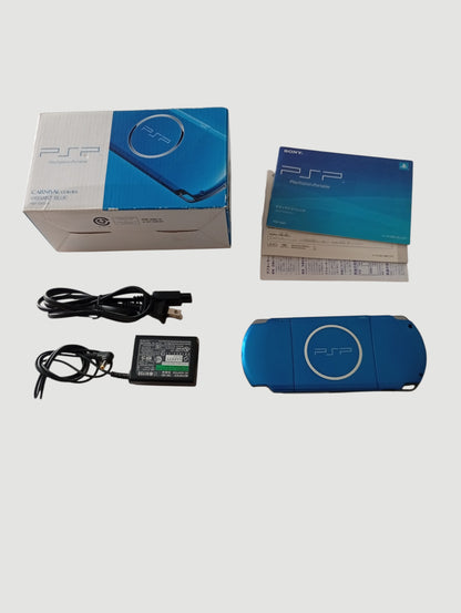 consola psp carnival blue modelo 3000 liberada con micro sd 32 gb en caja cib