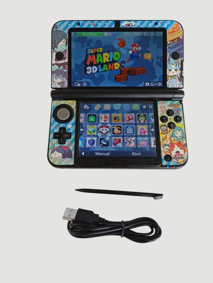 consola nintendo  3ds old xl black liberada con micro sd 64 gb