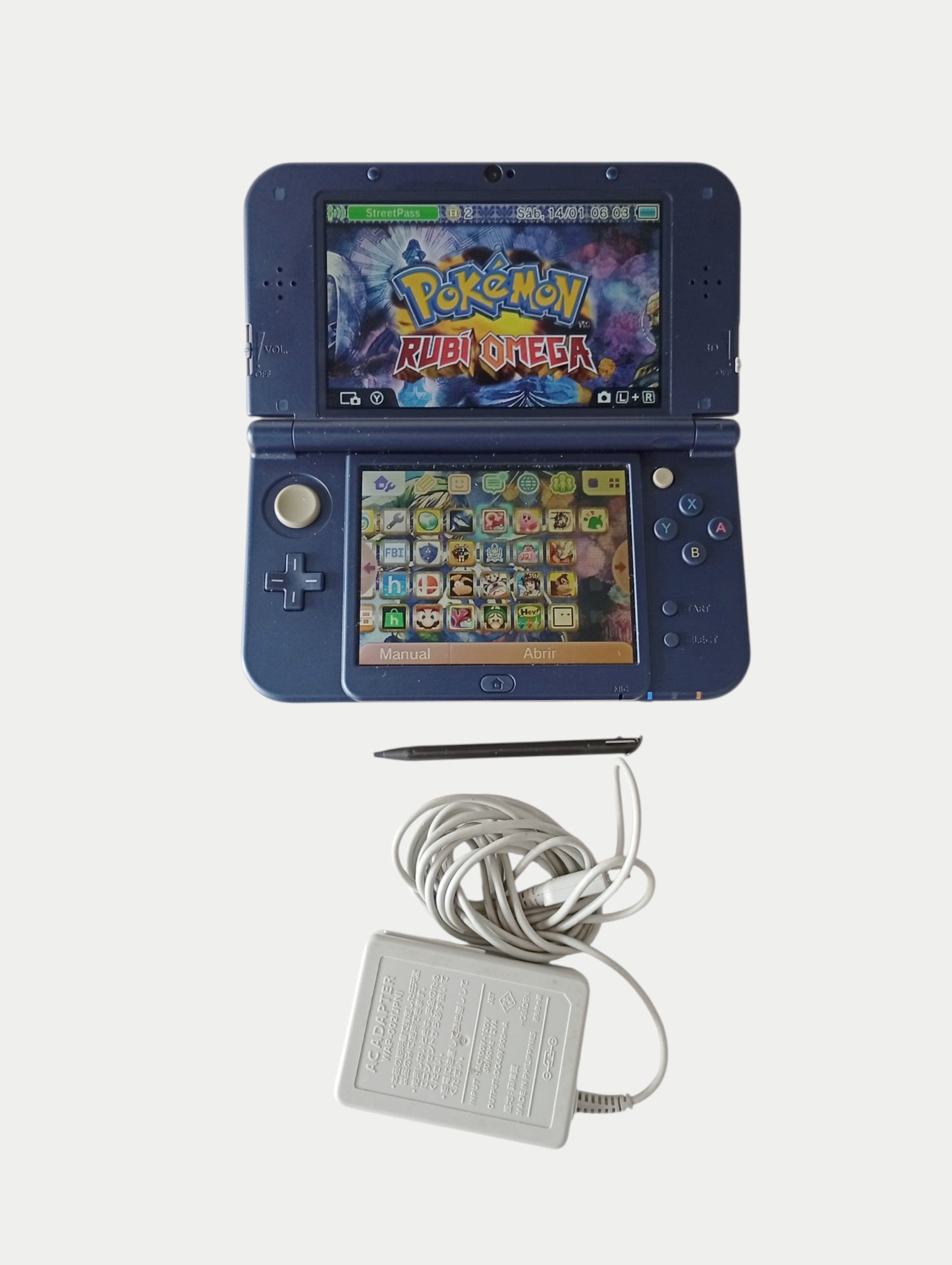 consola nintendo new 3ds xl blue metallic liberada con micro sd 64 gb