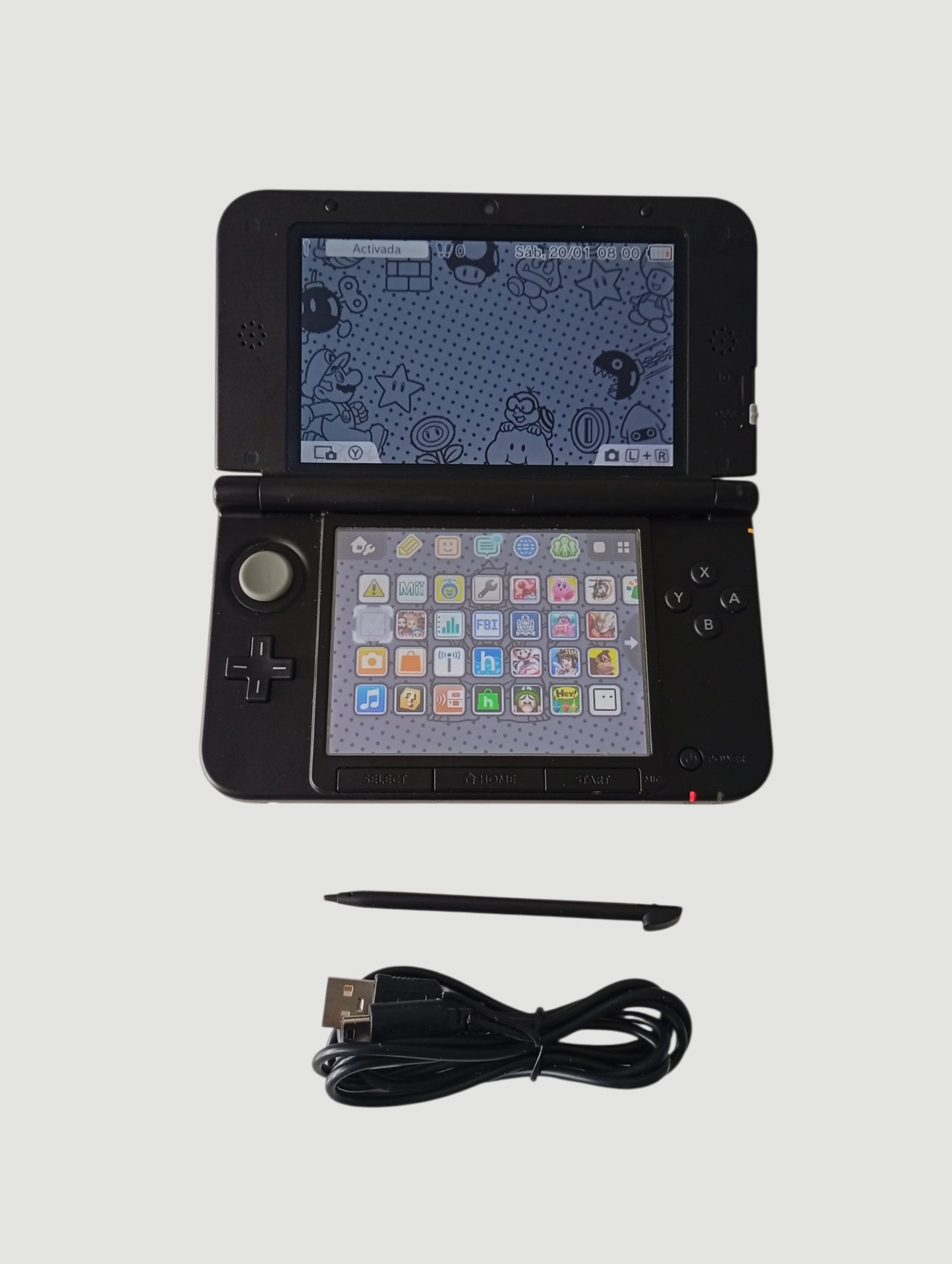 consola nintendo  3ds old xl gray black liberada con micro sd 64 gb