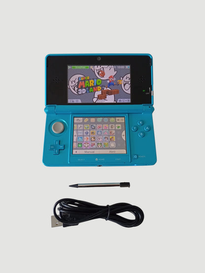consola nintendo 3ds old turquesa liberada con micro sd 32 gb