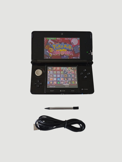 consola nintendo 3ds old black liberada con micro sd 32 gb