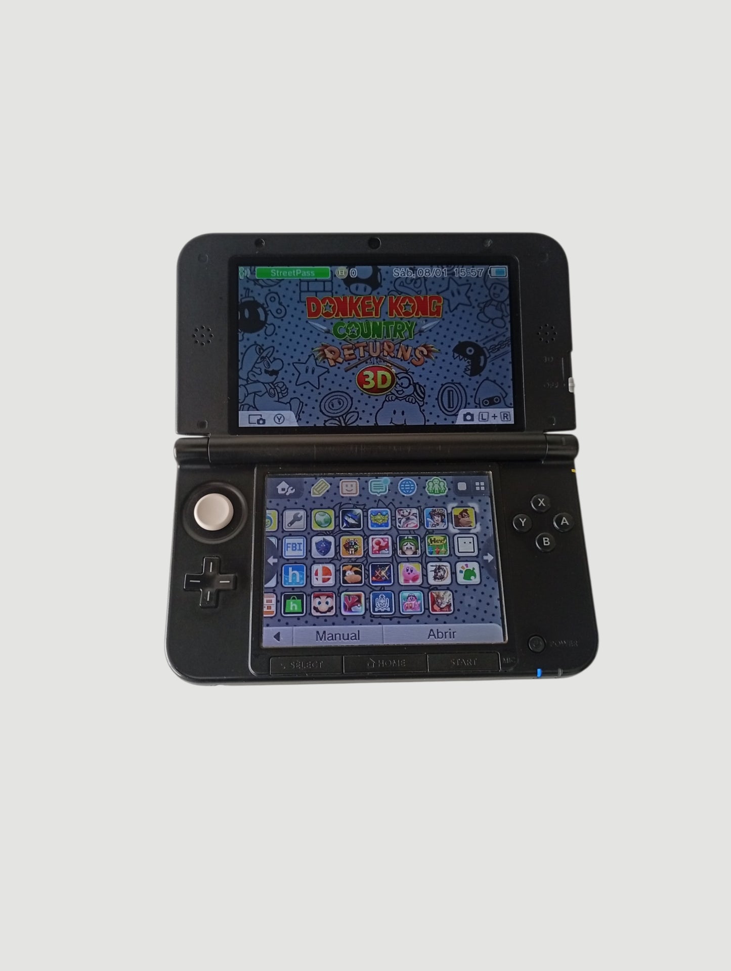 consola Nintendo 3DS old xl negra liberada en micro sd 32 gb