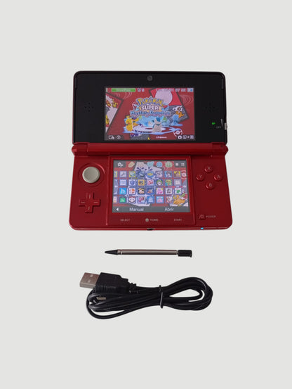 consola Nintendo 3DS old red liberada en micro sd 32 gb