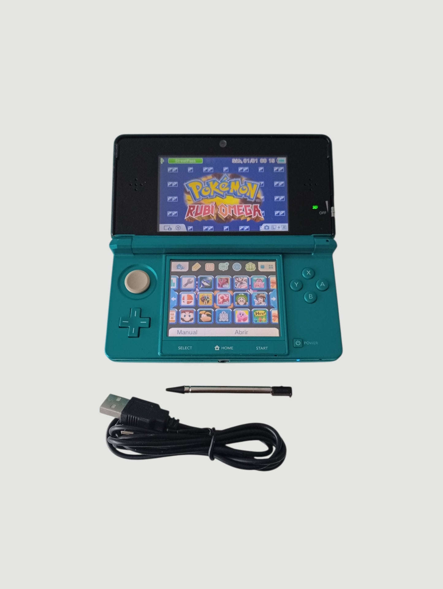 consola 3ds old aqua blue liberada en micro sd 32 gb