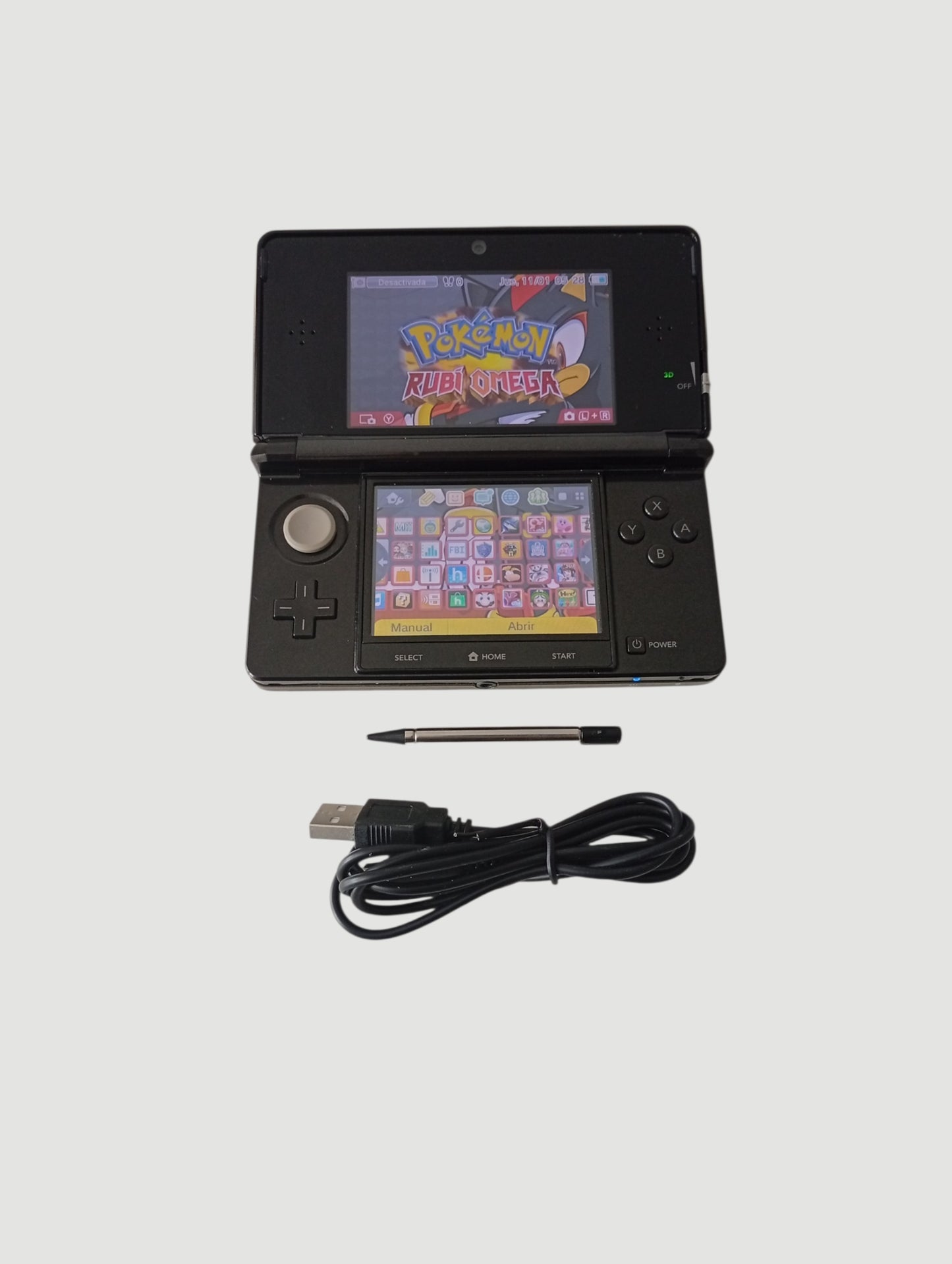 consola Nintendo 3DS old black liberada en micro sd 32 gb