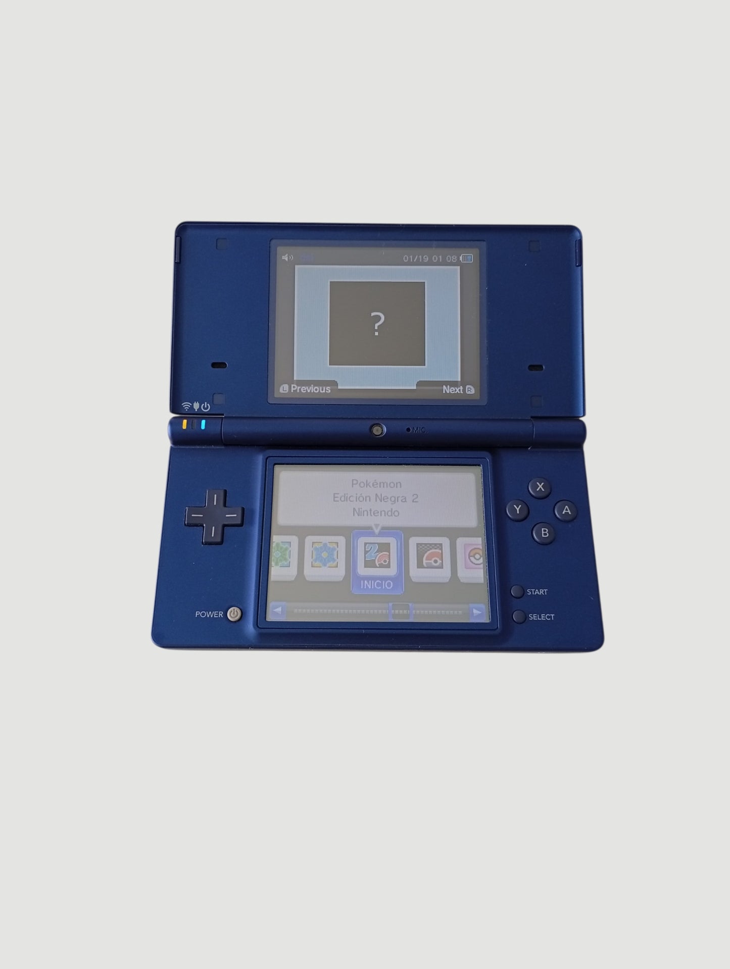 consola Nintendo DSi azul metalizado en caja liberada con micro sd 32 gb