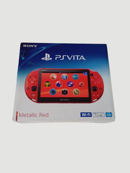 consola psvita metallic red  slim en caja cib liberada con micro sd 32 gb