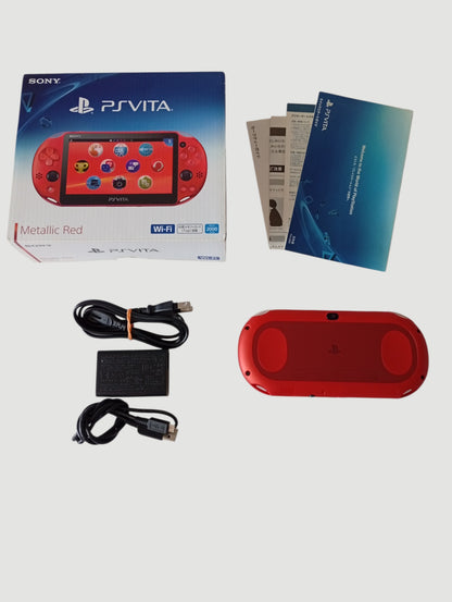 consola psvita metallic red  slim en caja cib liberada con micro sd 32 gb