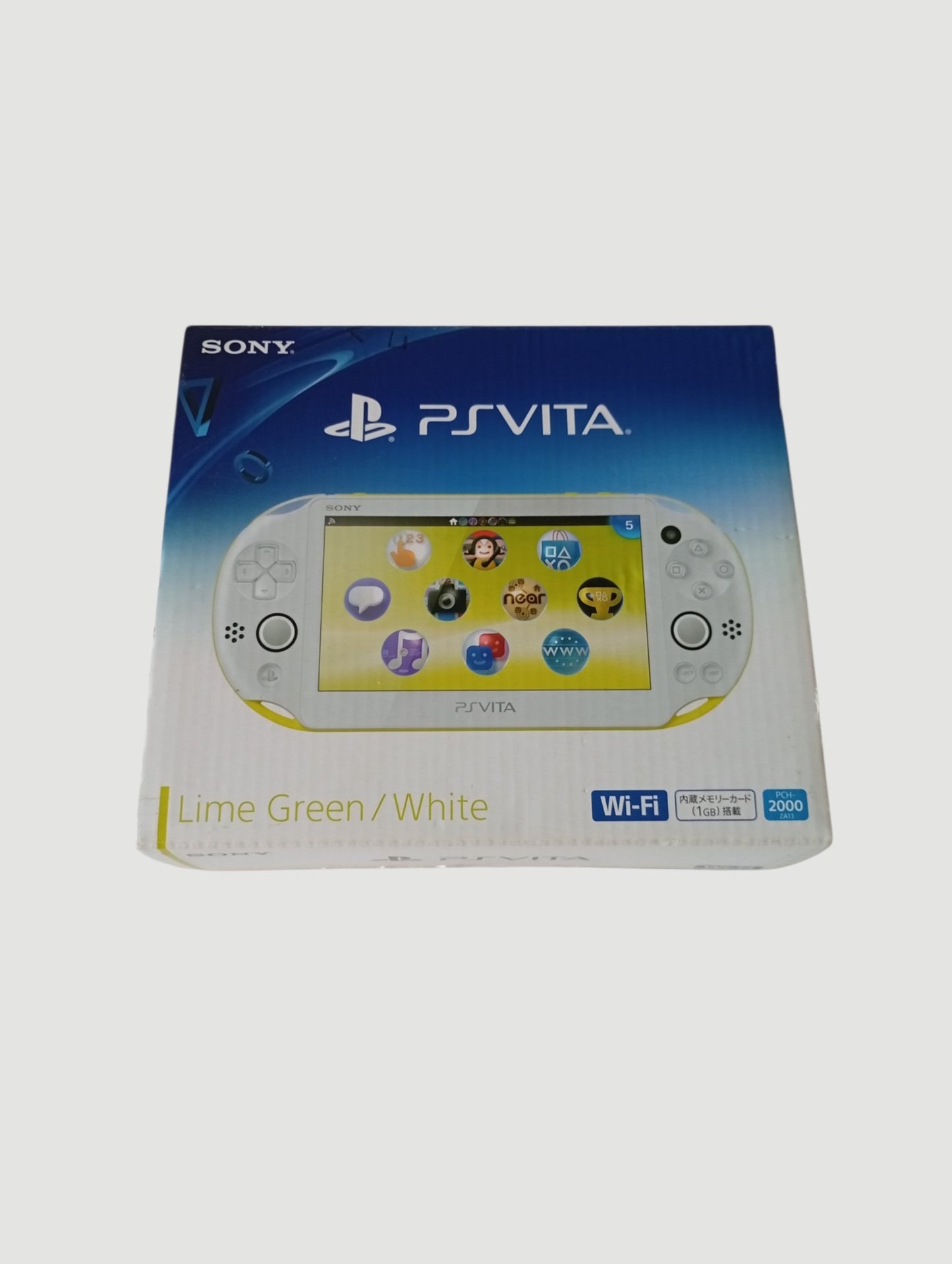consola psvita lime green white slim en caja cib liberada con micro sd 32 gb