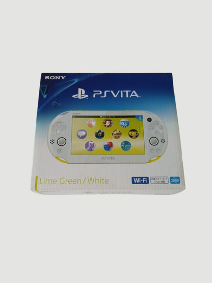consola psvita lime green white slim en caja cib liberada con micro sd 32 gb