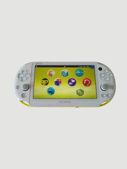 consola psvita lime green white slim en caja cib liberada con micro sd 32 gb