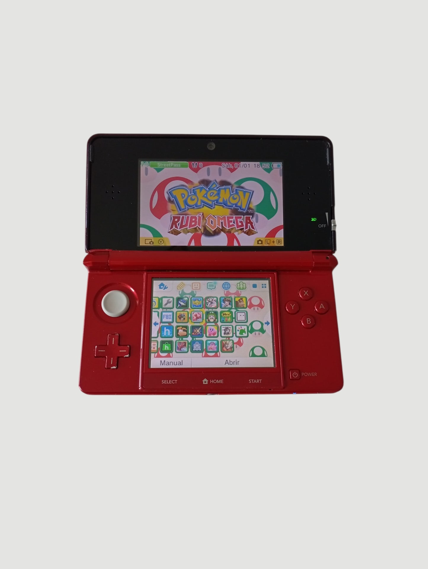 consola Nintendo 3DS old red liberada en micro sd 32 gb