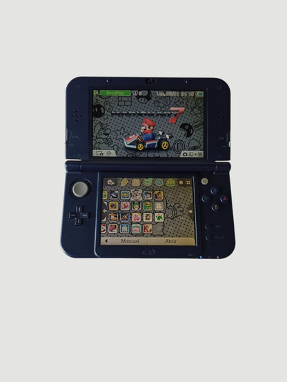 consola new 3ds xl blue metallic liberada en micro sd 32 gb