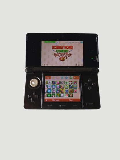 consola nintendo 3ds old negra liberada en micro sd 32 gb