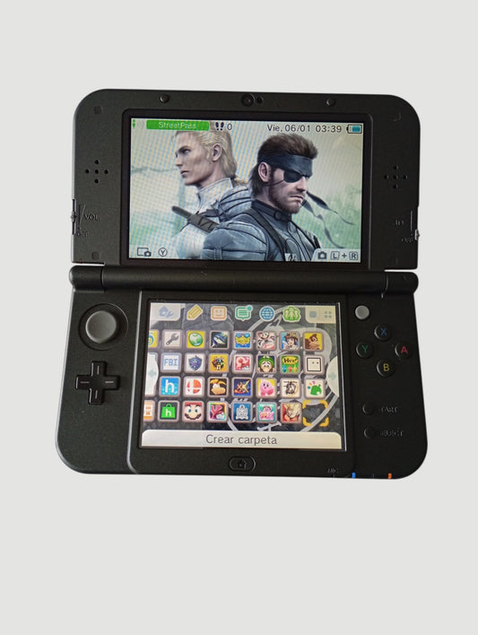 consola new 3ds xl black metallic liberada en micro sd 32 gb