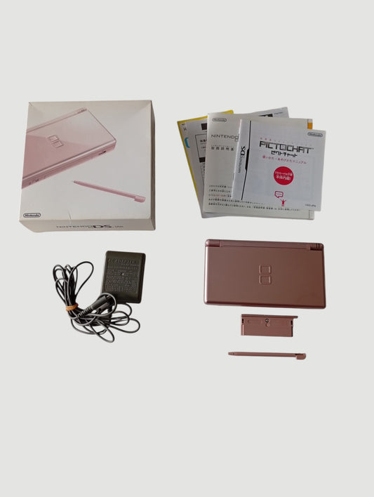 consola nintendo ds lite rosada metalizada en caja