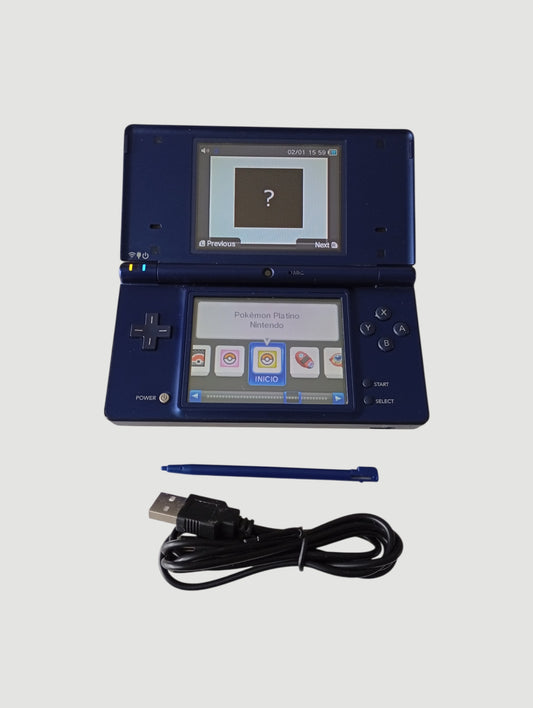consola nintendo dsi azul metalizada liberada en micro sd 32 gb