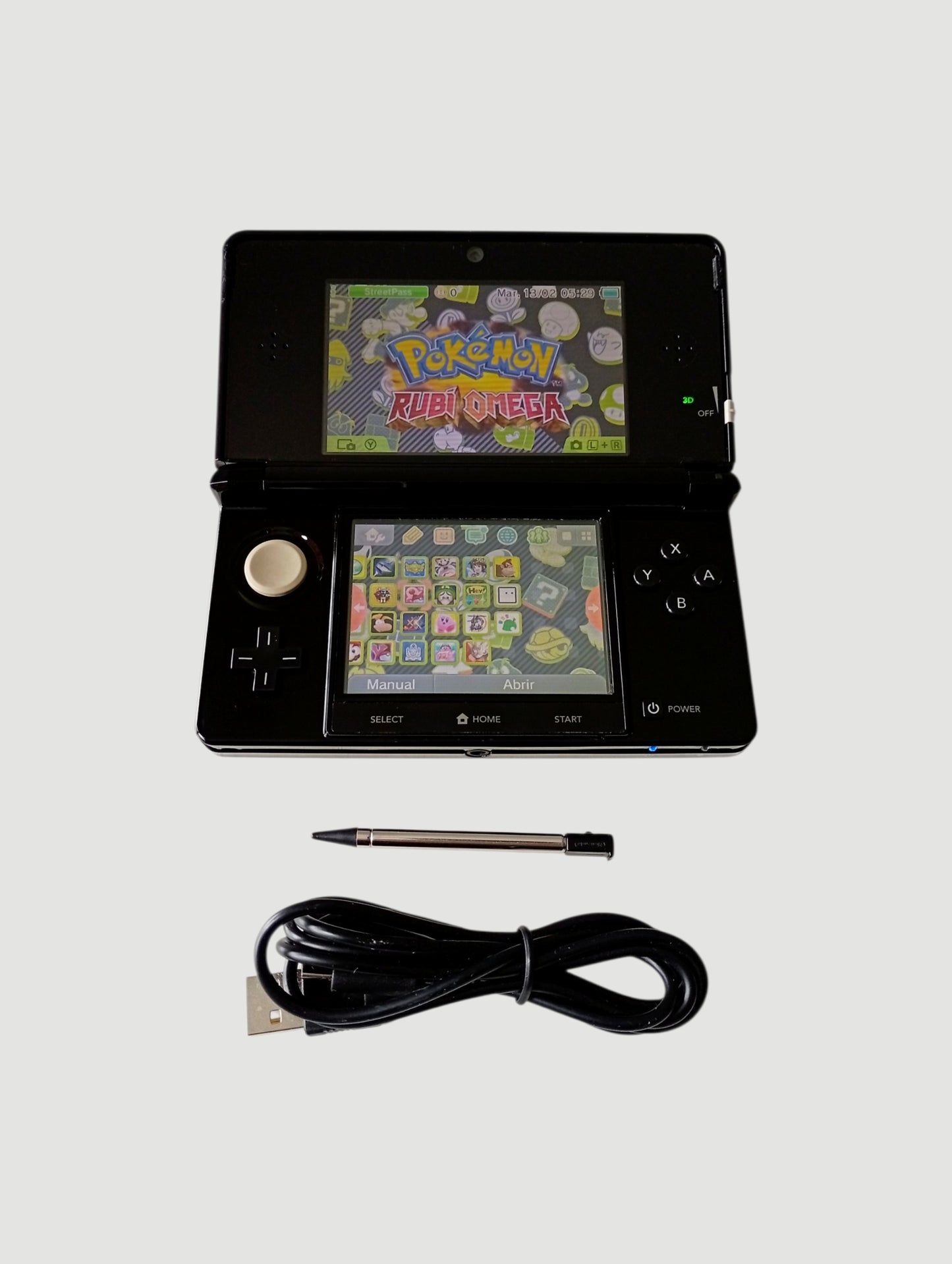 consola Nintendo 3DS old negra liberada en micro sd 32 gb
