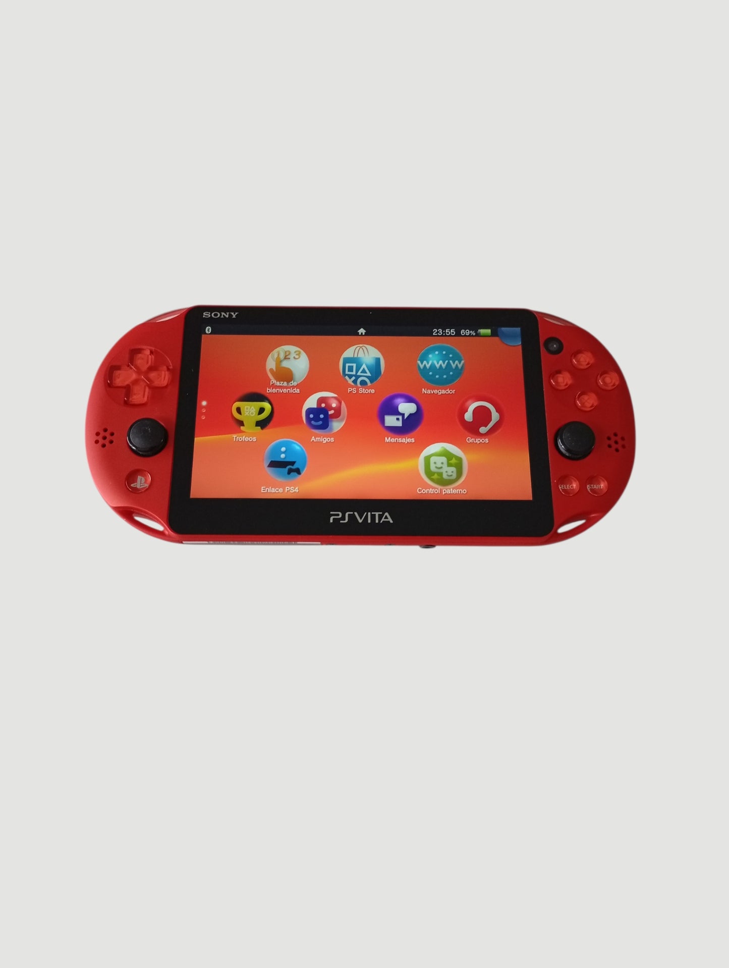consola psvita metallic red  slim en caja cib liberada con micro sd 32 gb