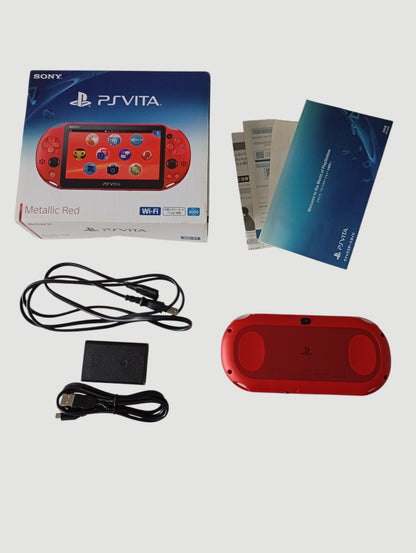 consola psvita metallic red  slim en caja cib liberada con micro sd 32 gb