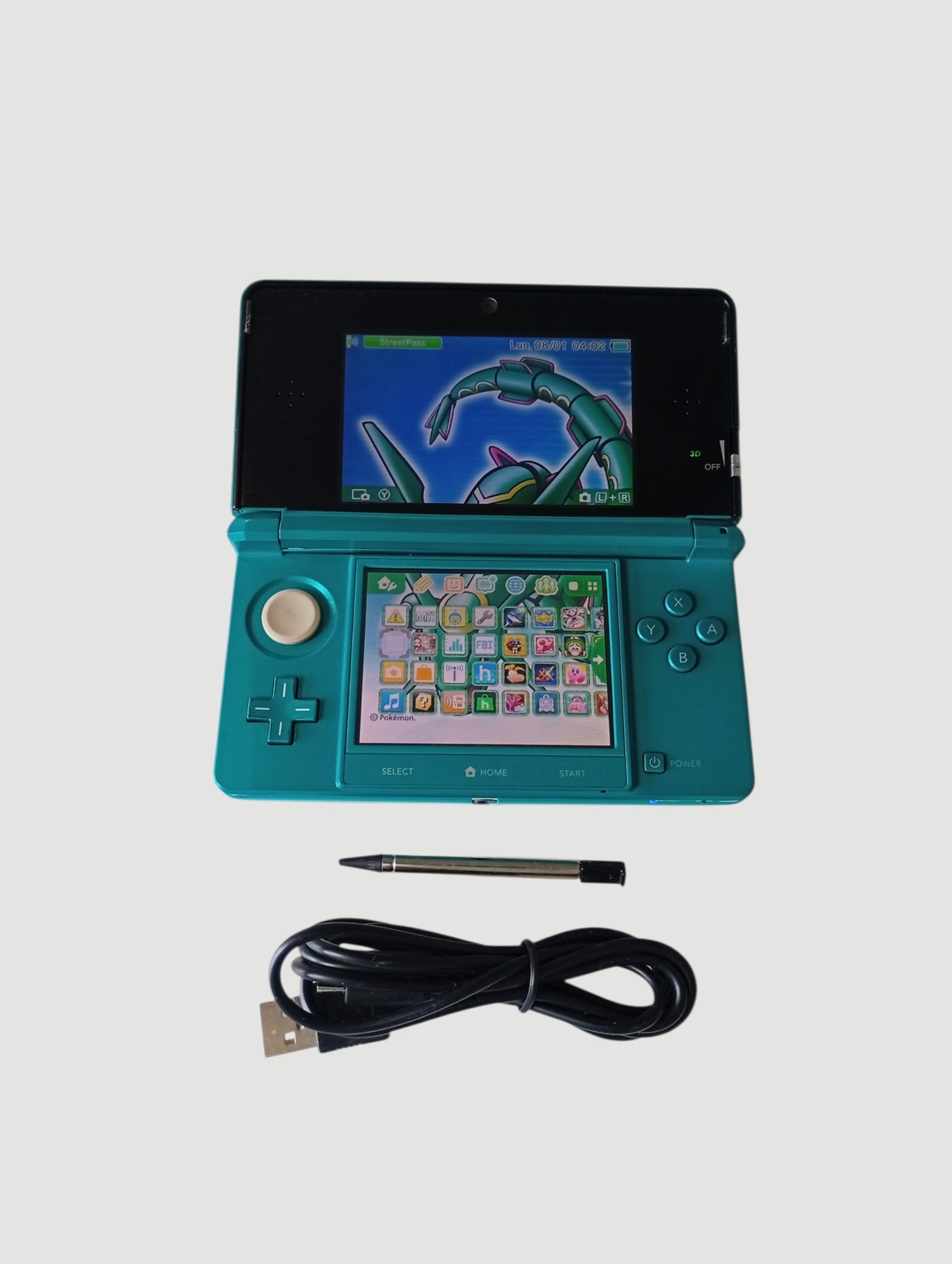 consola nintendo 3ds old aqua blue liberada en micro sd 32 gb