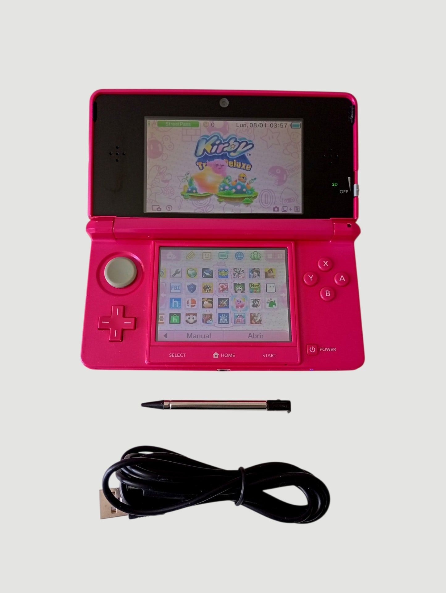 consola nintendo 3ds old gloss pink liberada en micro sd 32 gb