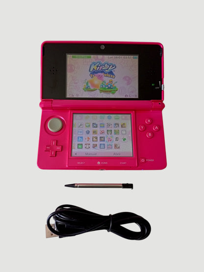 consola nintendo 3ds old gloss pink liberada en micro sd 32 gb