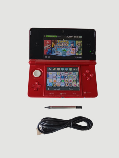 consola nintendo 3ds old red liberada en micro sd 32 gb