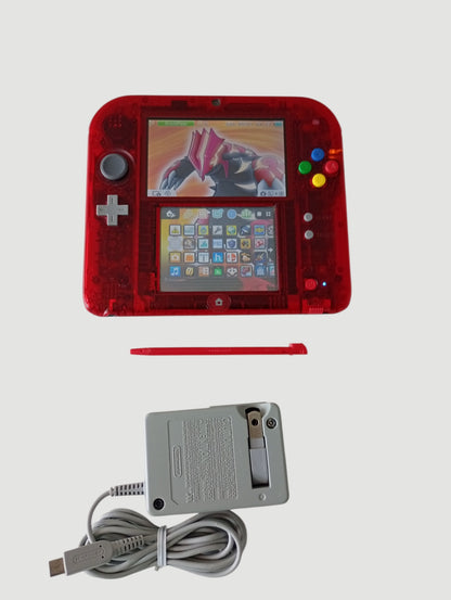 consola nintendo 2ds edicion especial pokemon rojo liberada en micro sd 32 gb
