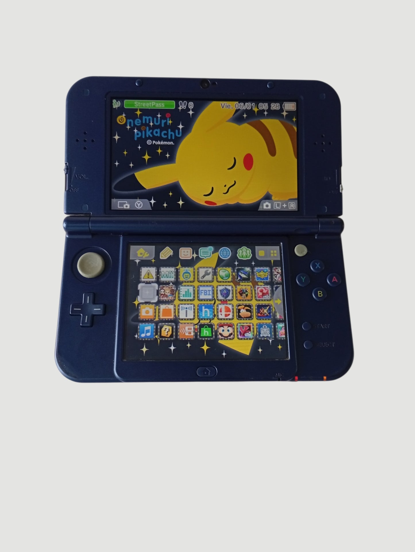 consola nintendo new 3ds xl blue metallic liberada en micro sd 32 gb