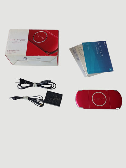 consola psp 3000 carnival red en caja liberada en micro sd 32 gb