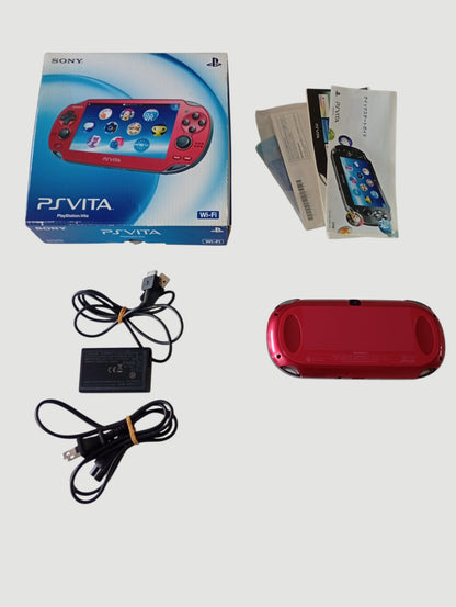 consola psvita fat cosmic red en caja liberada en micro sd 32 gb