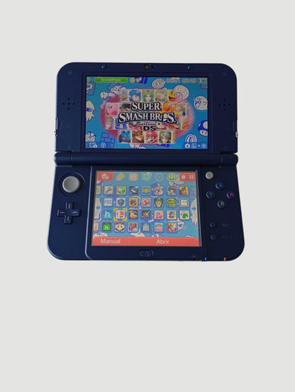 consola nintendo new 3ds xl blue metallic en caja liberada en micro sd 32 gb
