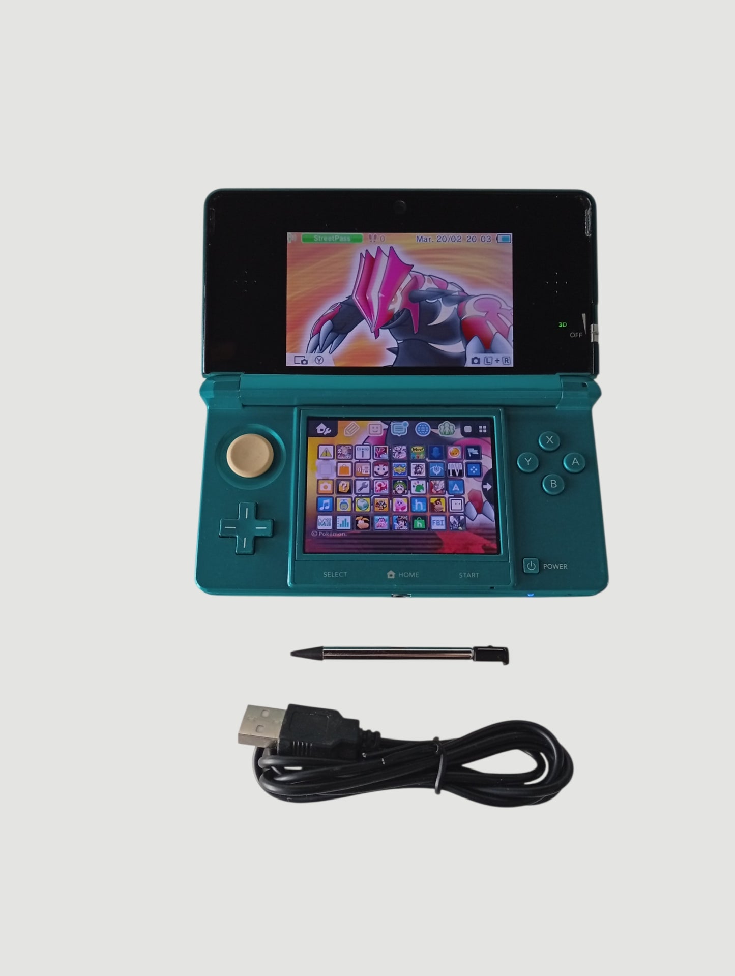 consola nintendo 3ds old aqua blue liberada en micro sd 32 gb