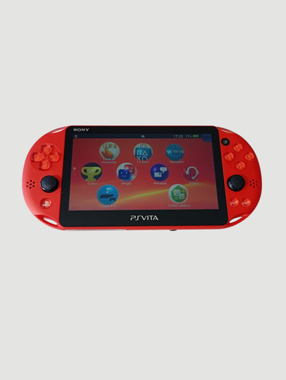 consola psvita slim metallic red en caja liberada en micro sd 32 gb