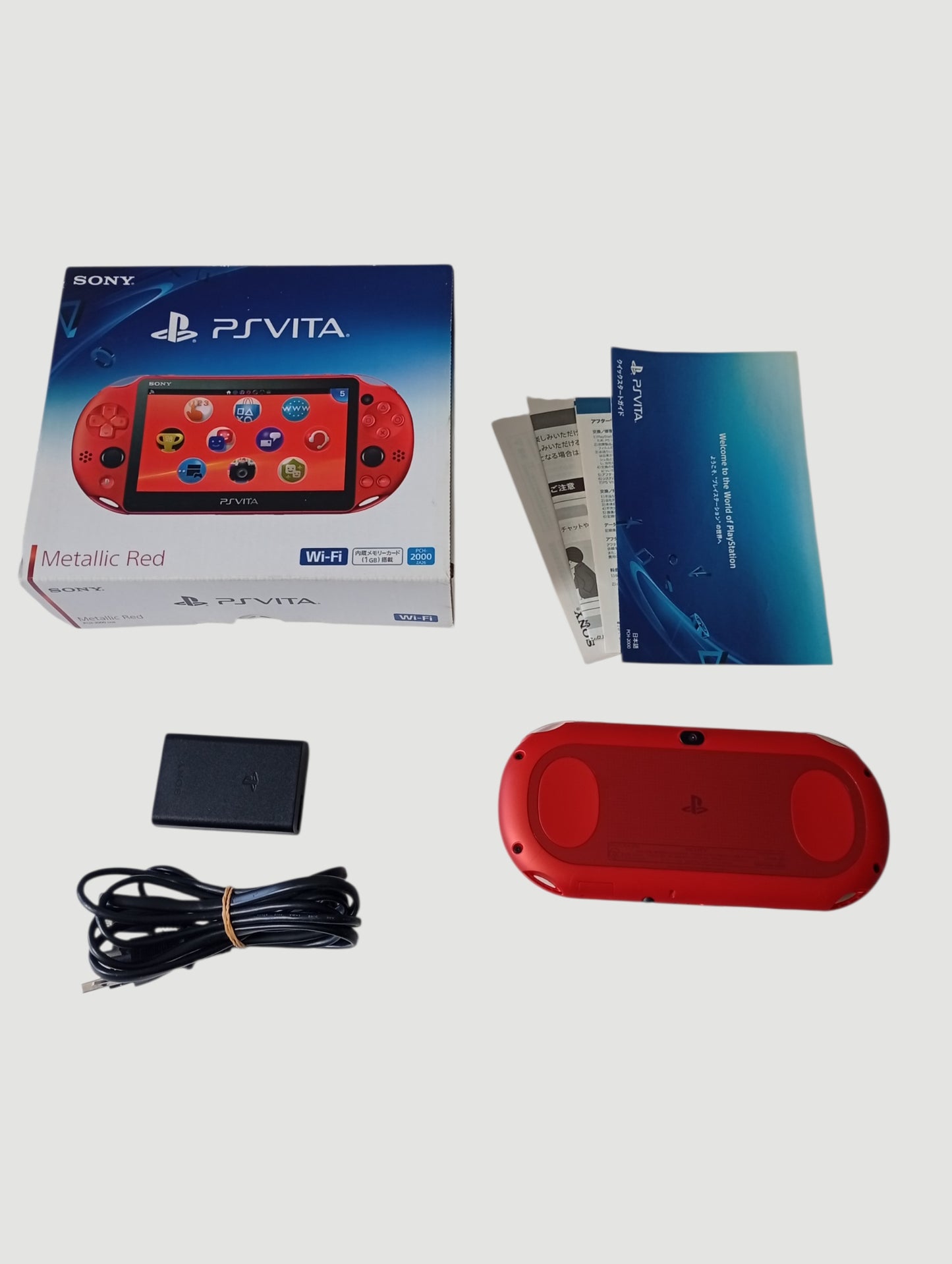 consola psvita slim metallic red en caja liberada en micro sd 32 gb