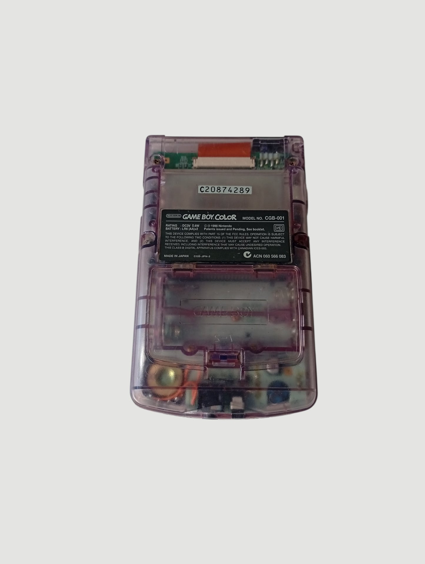 consola game boy color clear purple en caja