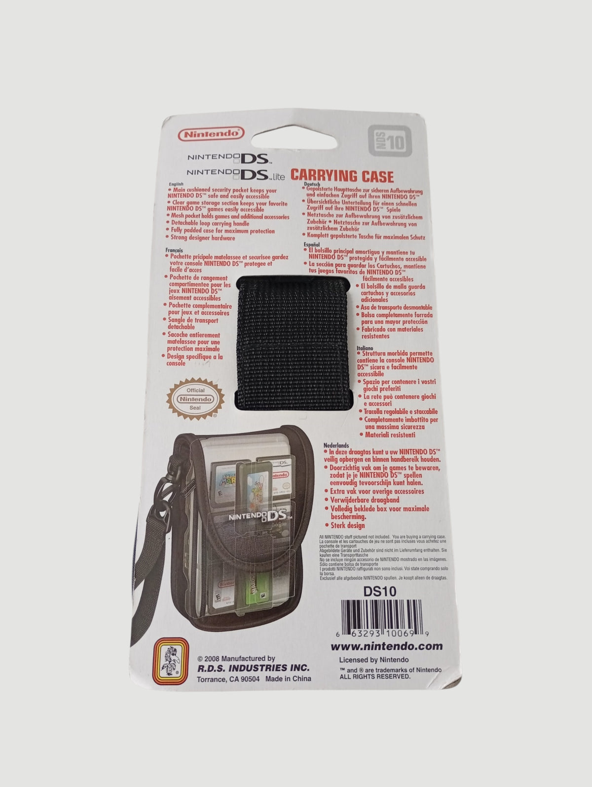 estuche original nintendo ds blanco