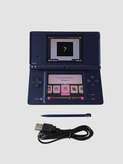 consola nintendo dsi azul metalizada liberada en micro sd 32 gb