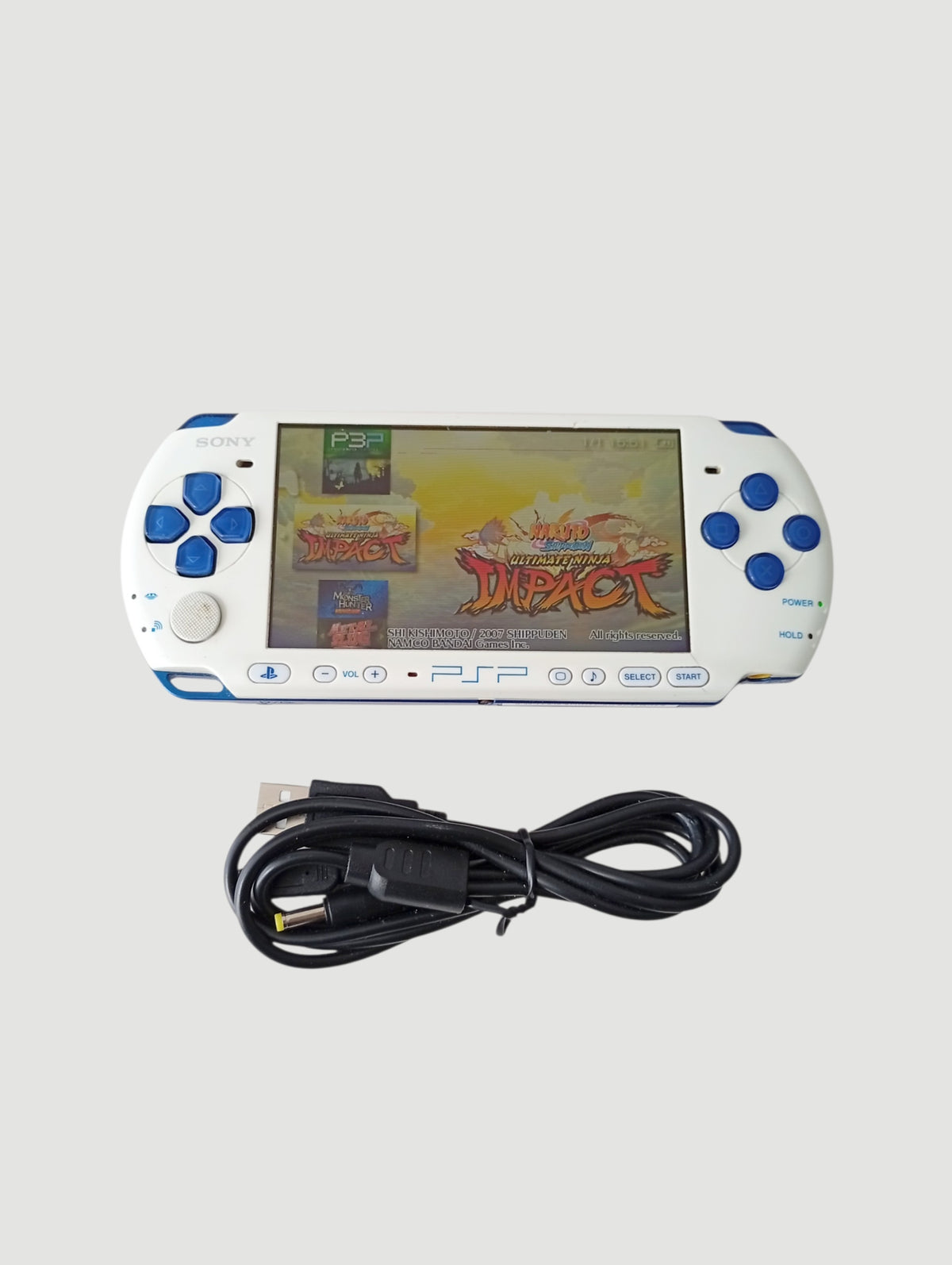 consola psp 3000 white blue liberada en micro sd 32 gb