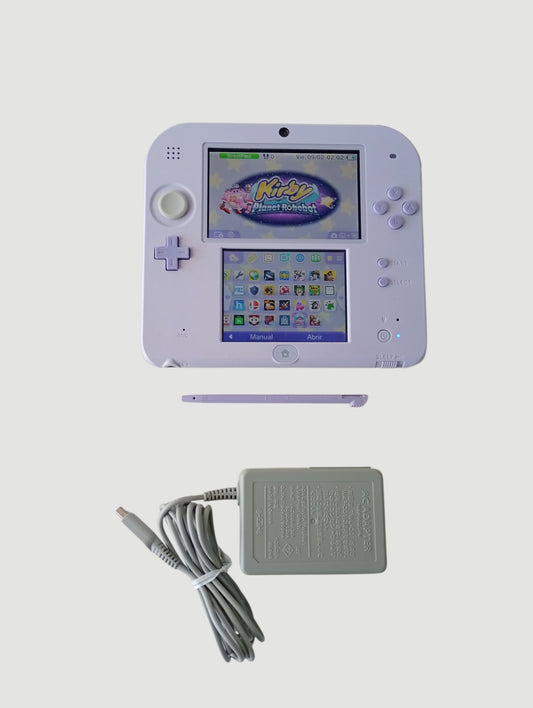 consola nintendo 2ds edicion especial lavanda liberada en micro sd 32 gb
