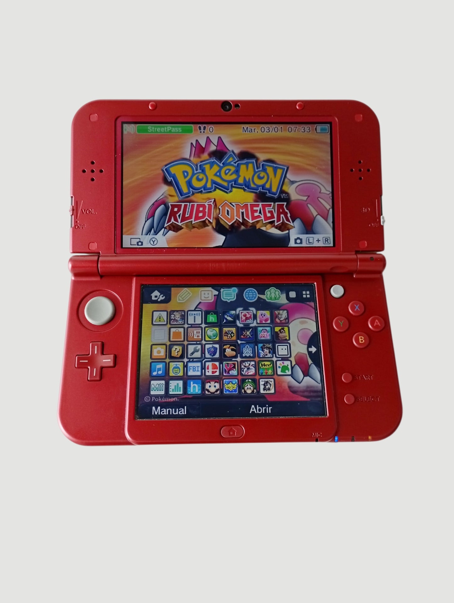 consola nintendo new 3ds xl metallic red liberada en micro sd 32 gb
