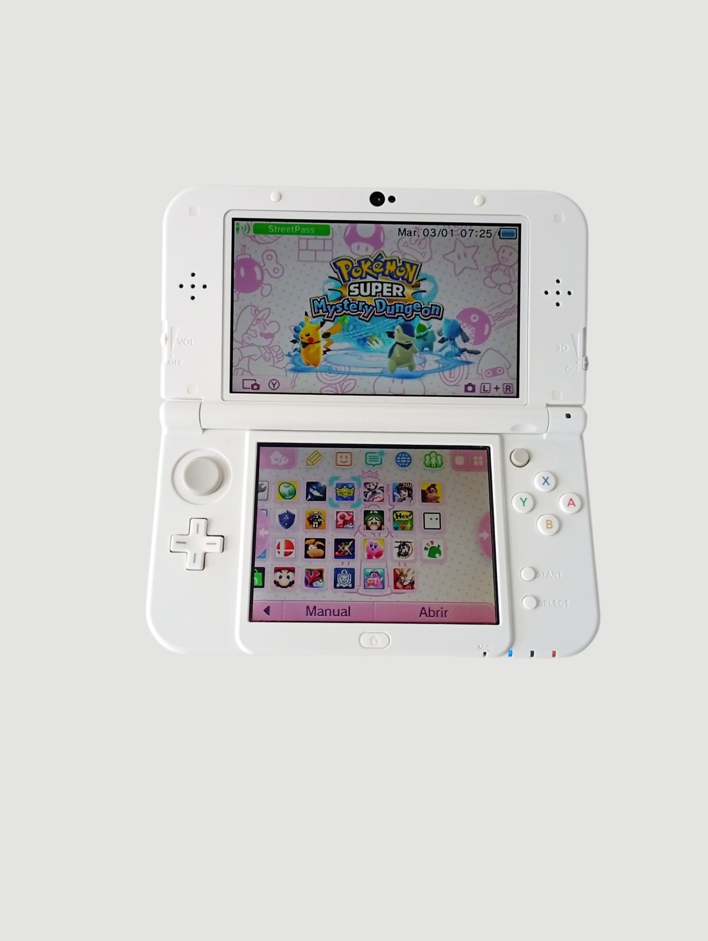 consola nintendo new 3ds xl white liberada en micro sd 32 gb