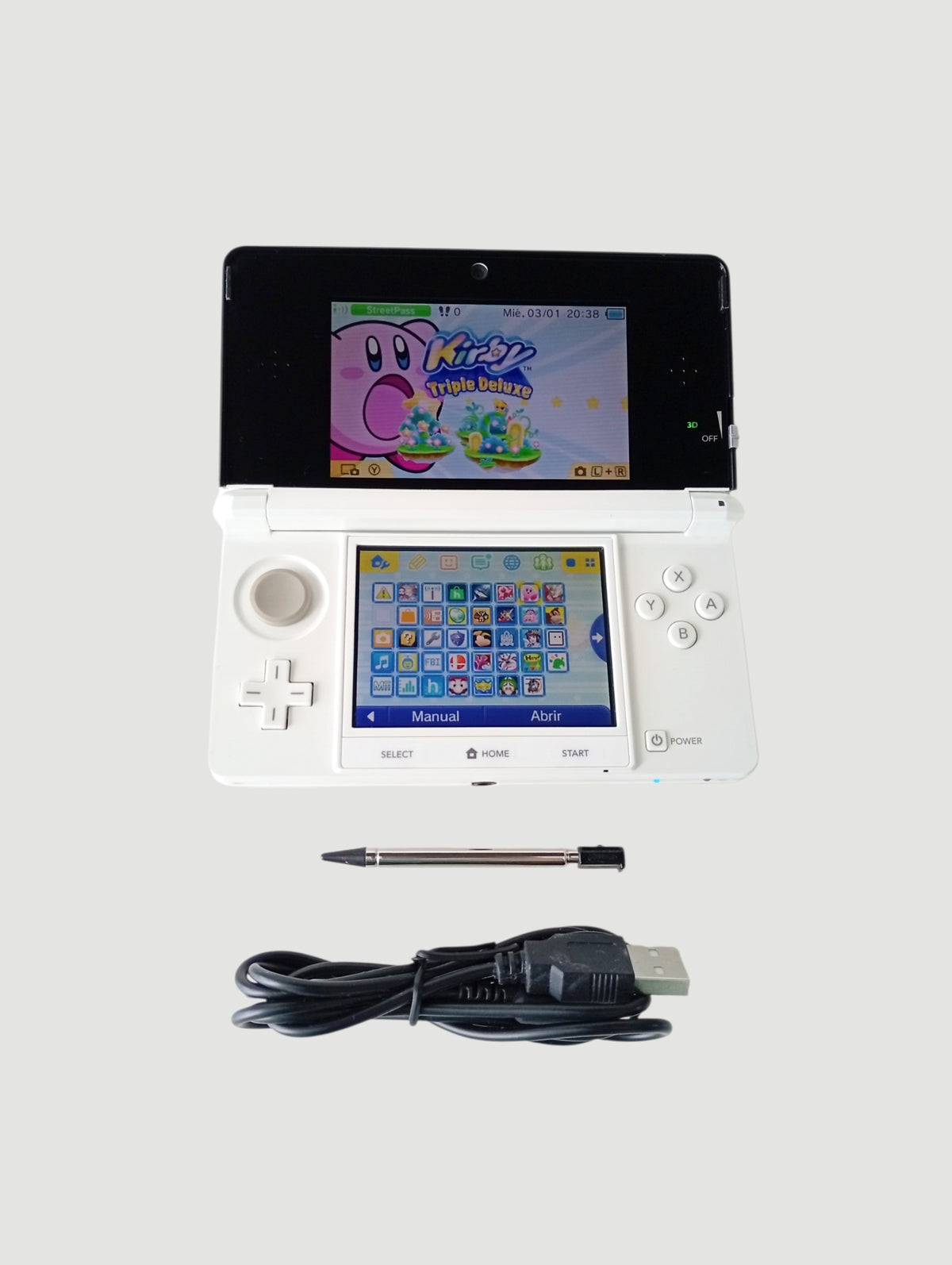 consola nintendo 3ds old white liberada en micro sd 32 gb