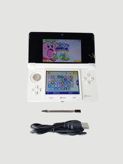 consola nintendo 3ds old white liberada en micro sd 32 gb