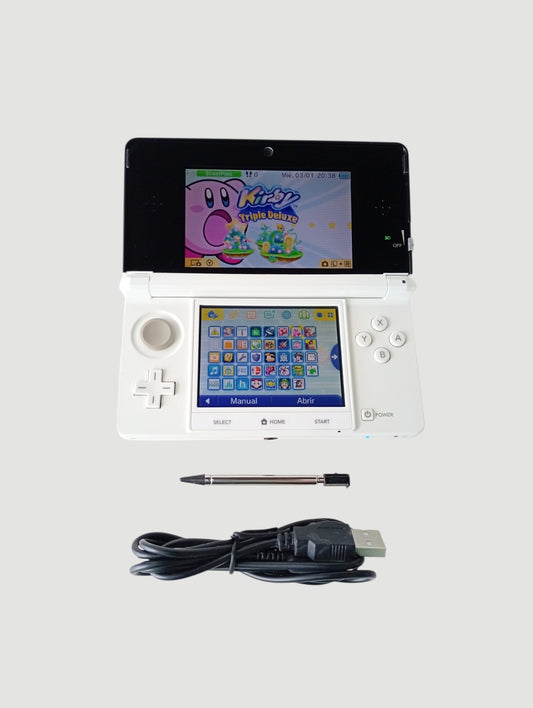 consola nintendo 3ds old white liberada en micro sd 32 gb